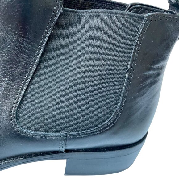 NWOT Franco Sarto Cambridge Black Leather Chelsea Boot Womens 7.5M Stacked Heel - Picture 6 of 8
